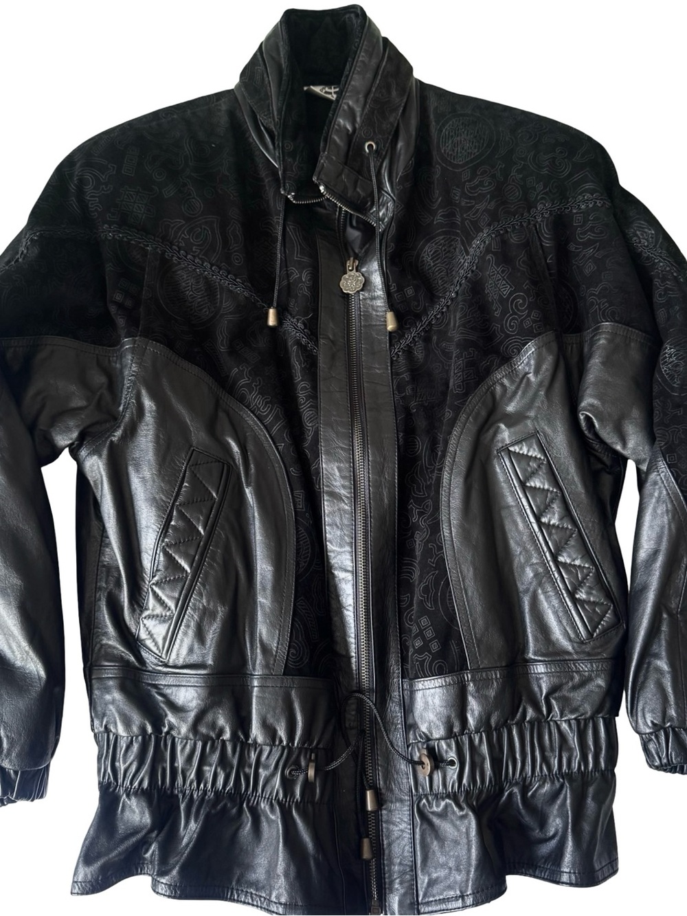 VTG Clipper Bay Women’s Black Genuine Leather Quilted Lined Bomber Jacket Size S